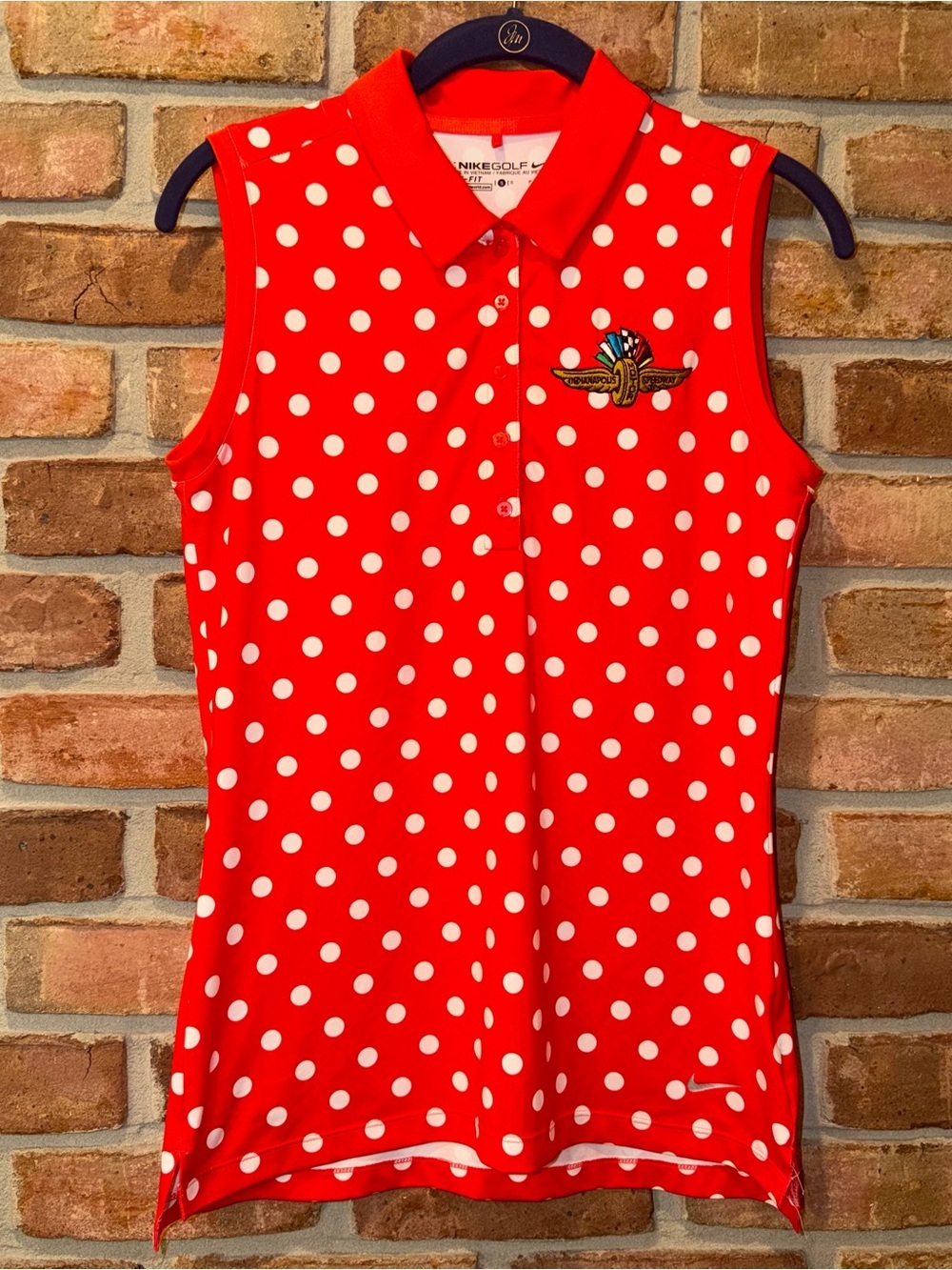 🏁 Nike Golf Indianapolis Motor Speedway – Red & White Polka Dot Size Small 🏁